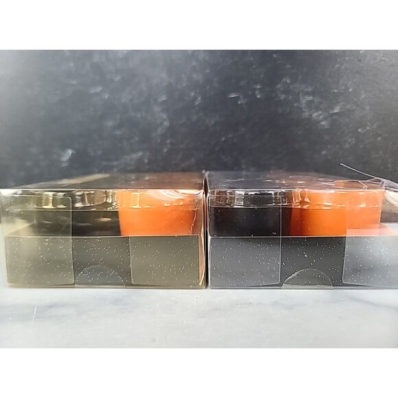 Pier 1 Imports Unscented Votives Two Sets Of 6 Orange And Black, READ - Picture 6 of 10